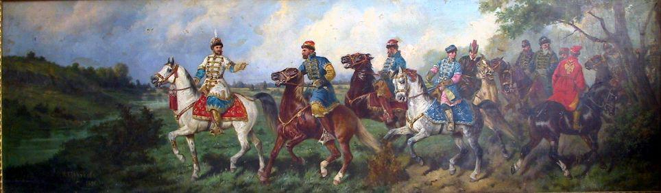 Departure of tsar Alexei Mikhailovich for falconry by Nikolai Egorovich Sverchkov (1817-1898)