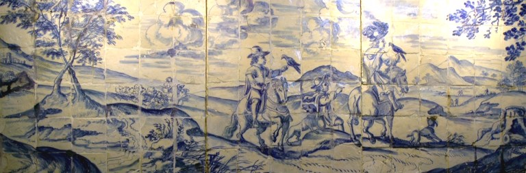 Tile with hunting scne from Museo Regional de Beja in Portugal