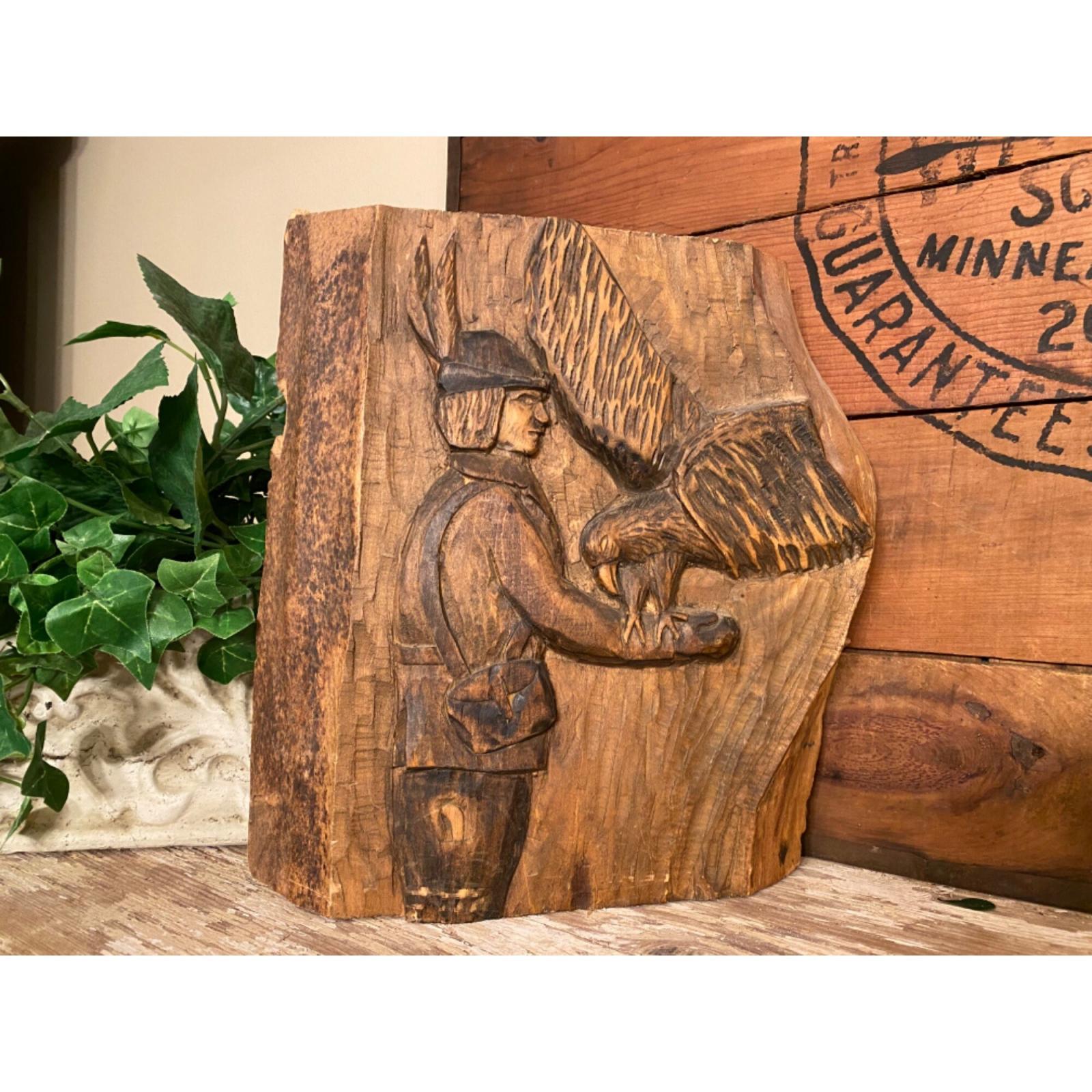 Vintage Falconer Medieval Carved Wood Artwork Short Wood - Etsy UK