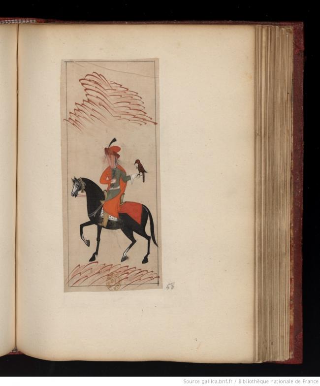  Falconer on horseback.  Source: Recueil de costumes turcs et de fleurs, vol. 2