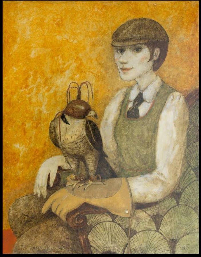 Young lady with a falcon by Svetlana Kurmaz