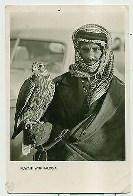  1959 Kuwaiti With Falcon Real Photo Postcard - Kuwait