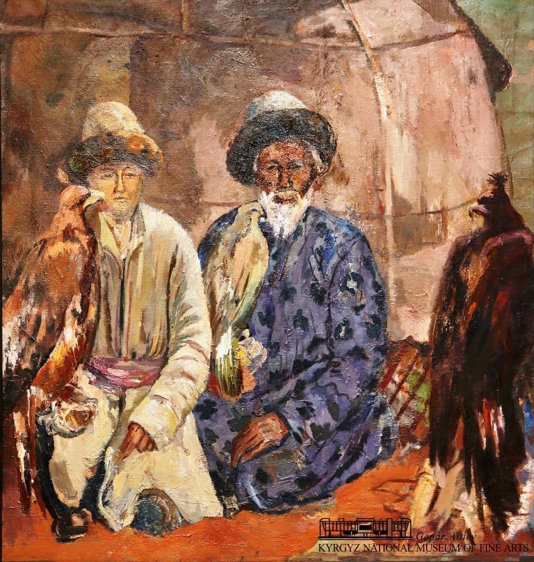 Two hunters by Suimenkul Chokmorov (1939-1992) made in 1978